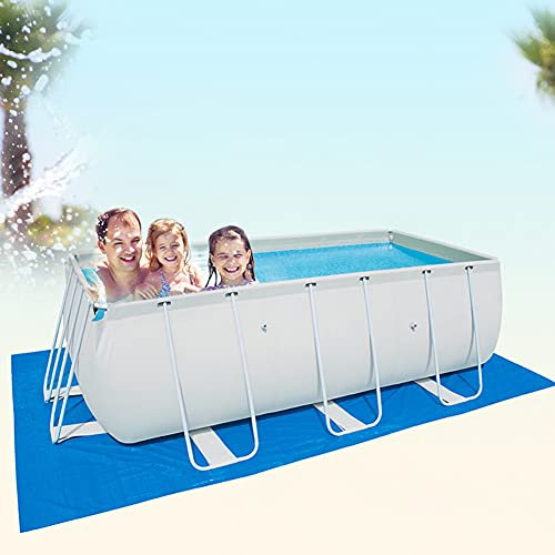 Tapete rectangular para piscina, cubierta plegable para el suelo de la piscina, lona de piscina fácil de limpiar, protector de zona de natación impermeable, ideal para piscinas infantiles y uso al