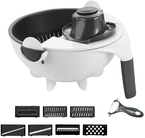 Tagliaverdure,Grattugia per Cucina - Affettaverdure con Colino per Cetrioli Patate Cipolle Formaggio Cucina Casa Preparazione Pasti Campeggio Ristorante