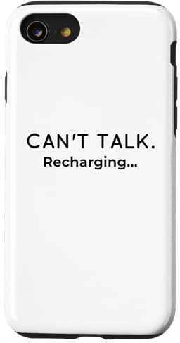 Hülle für iPhone SE (2020) / 7/8 Ich kann Nicht sprechen, introvertierte soziale Batterie Aufladen, Humor