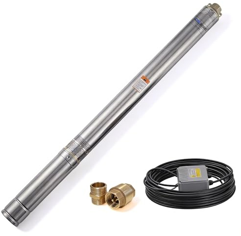 CHM GmbH® Brunnenpumpe 2,5 Zoll 250 Watt 4,3 Bar 2700 L/h Pumpe Zisterne, Tauchpumpe bis 3% sandverträglich