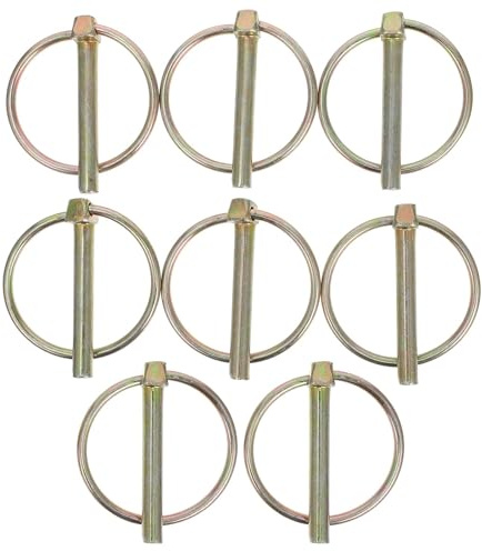 Pasadores de seguridad de alta resistencia, Pasador Clavija Con Anilla 8 Piezas Acero Carbono Dorado 5.10X4.50X1.10cm