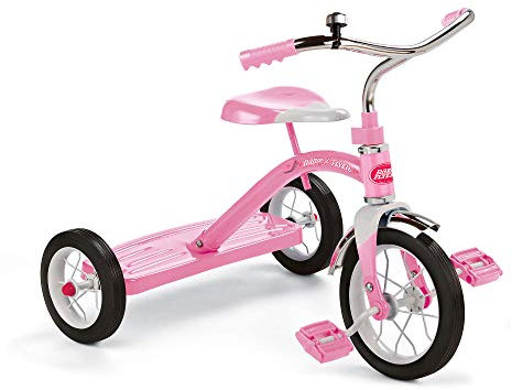 Radio Flyer Classic Pink Tricycle, for Ages 2-4, 10 Front Wheel, Bell