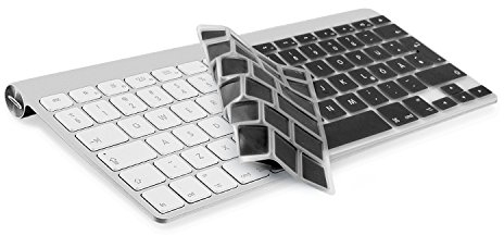 Incutex QWERTZ Silikon Tastaturschutz Tastenschutz Kratzschutz geeignet für MacBook (deutsche Tastenfolge), schwarz