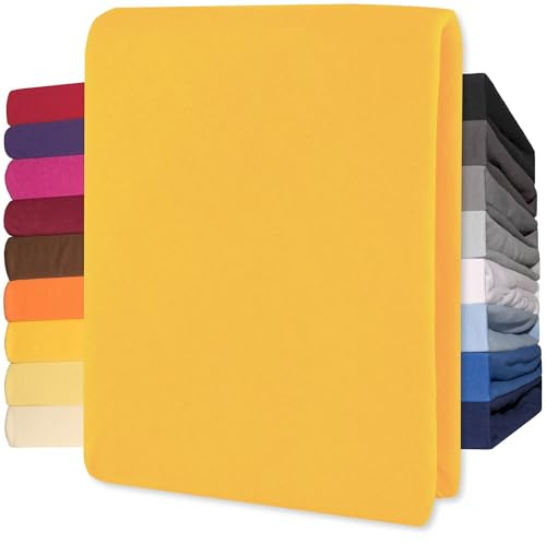 CelinaTex Jersey Topper Spannbettlaken Lucina 180x200-200x200cm mais gelb 100% Baumwolle gekämmt bis 12cm Matratzenhöhe Spannbettbezug, Leintuch, Bettlaken, elastisch, Strech, Oeko-Tex