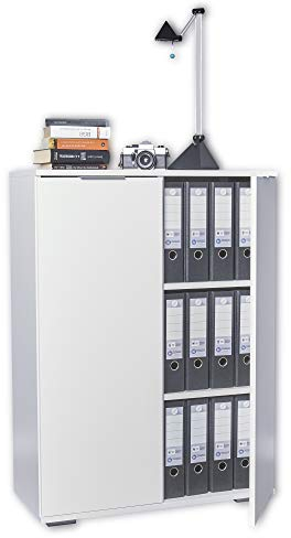 Kommode Weiß Ordnerschrank Aktenschrank 80,2 x 109,5 x 35 Schrank für Ordner Mehrzweckschrank Bücherschrank Büromöbel Kombinierbar Allzweckschrank Vorratsschrank Büro Möbel