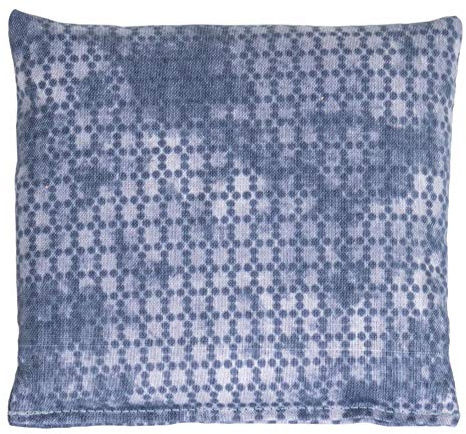 Coussin aux pépins de raisin 12x12cm - Coussin thermique utilisable chaud ou froid - Coussin aux graines (Design: used look bleu-gris)