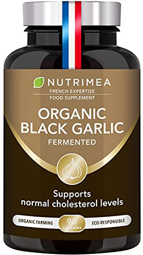 Organic Black Garlic (Fermented) | Patented Extract Standardised in S-Allyl-cysteine | Immune System Booster | Natural Antioxidant | 90 Vegan Capsules (250mg) | French Expertise