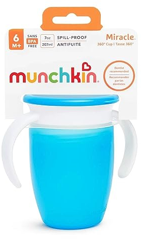 Taza antigoteo Miracle 360º con asas y tapa 200ml - Azul