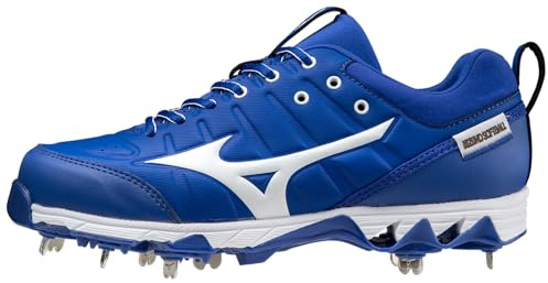Mizuno Damer 320638.5200.08.0750 9-Spike Swift 7 Low Softball Pins av metall, Royal-Vit, 7,5