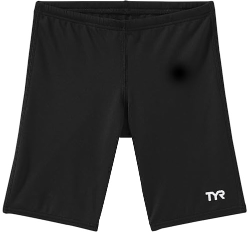 TYR Durafast Elite Boys' Swim Jammers - Youth Swim Suit for Training and Recreation - Designed for Comfortable, Long-Lasting Durability - Black, Medium