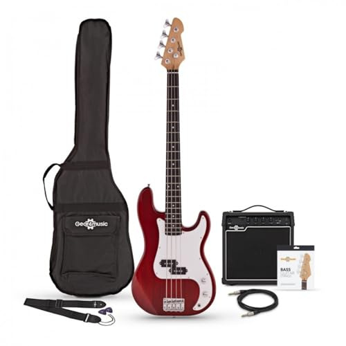 Gear4music Electric Bass Guitar with Amp Gig Bag & Cable