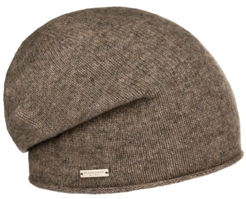 Seeberger Kaschmir Beanie mit Rollrand Kaschmirmütze Strickmütze Wintermütze Mütze Long Beanie Strickmütze Beanie Oversize