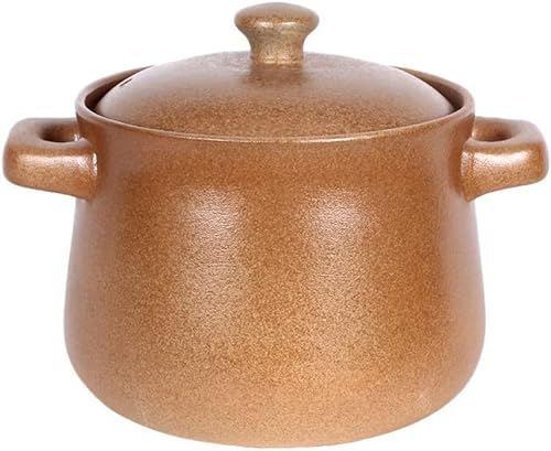 EdirFtra Open Fire Casserole Household Unglazed Ceramic High Temperature Resistant Handle Soup Pot .,6.2L