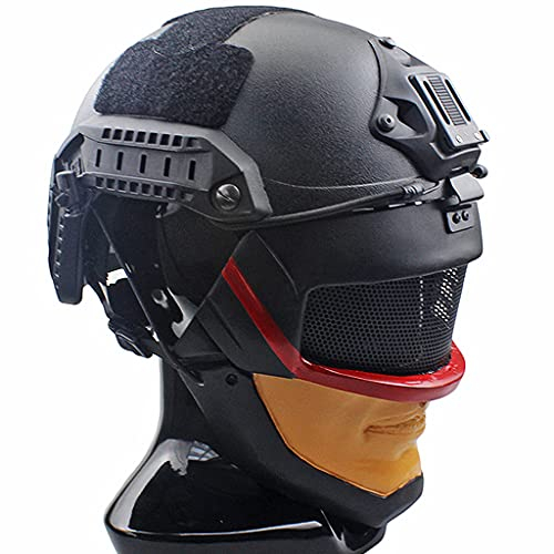 Taktische Ausrüstung, Taktische Helm- und Maskensets, Verstellbarer Militär-Airsoft-Paintball-Schutzhelm, für Outdoor-Shooting-Jagd-Halloween-Cosplay