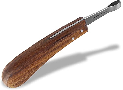 Hufmesser Rinnmesser Schlaufenmesser Hufpflege-Messer mit kleiner Schlaufe | Klauenmesser Hufschmied Werkzeug Spezialstahl Rostfrei 19 cm