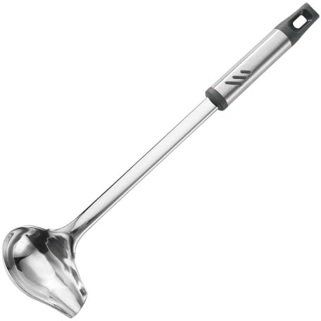 Lebabo Gravy Ladle, 1 oz Small Ladles for Serving Sauce, Stainless Steel Sauce Ladle with Pouring Spout, 13.4 inch Drizzle Spoon for Gravies and Dressings, Durable Construction, Silver, KLB-ASB-123
