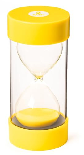 Jumbo Sand Timer for Kids - Colourful and Attractive - Easy-to-Operate Visual Learning Tool (2 Min - Yellow)
