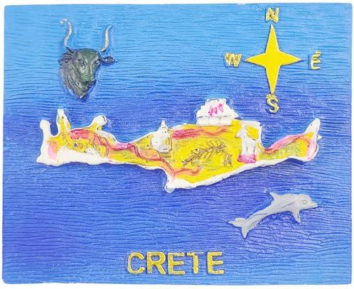 Kühlschrankmagnet Kreta, Griechenland, Touristen-Souvenir, 3D-Kühlschrankdekoration, Bastel-Kollektion