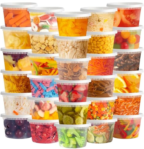 TashiBox 50 Sets 16 Oz Plastic Deli Containers with Lids - Food Storage Containers with Lids - Clear Airtight Meal Prep Containers, BPA Free, Stackable, Leakproof, Microwave and Freezer Safe