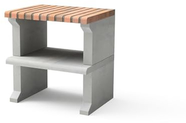 MOVELAR - MÓDULO STAND RAGUSA para Barbacoa de Obra Prefabricada (Gris/Terracota - 76 x 58 x 80 cm) REF: M00896 - Uso en Exteriores
