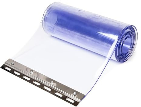 PVC Streifenvorhang 200x2mm mit Klemme (L=3m) - PVC Lamellenvorhang - Industrievorhang - 1 Rolle mit 3 Metern Länge