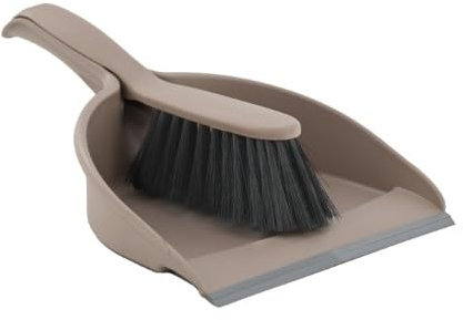 York Ensemble balayette et pelle avec bord en caoutchouc - Avec système de clic - Rose