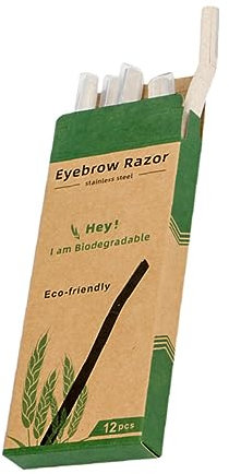 minkissy 12stücke Teiliges Augenbrauenrasierer Aus Rostfreiem Stahl Mit Umweltfreundlichem Weizenstrohgriff Leichter Handlicher Gesichtshaarentferner Für Präzises Trimmen Und Bezauberndes m
