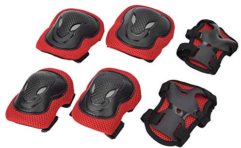 Qanyegn -Schutzausrüstung, Kniepolster Ellbogenpolster Handschuhe, verdickte Rollschuh -Skate -Schutzausrüstung für Erwachsene Skating -Enthusiasten geeignet (Rot)