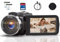 Caméscope vidéo 4K HD 80MP Vision nocturne infrarouge Vlogging Caméra pour YouTube, webcam avec zoom numérique 18x, écran IPS 3.0'' 270° Rotation 30FPS Caméra vidéo avec carte SD de 32 Go et piles