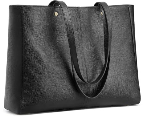 Kattee 14 Zoll Laptoptasche Arbeitstasche Handtasche weiches Leder Schultertasche für Damen mit Gepäckfach