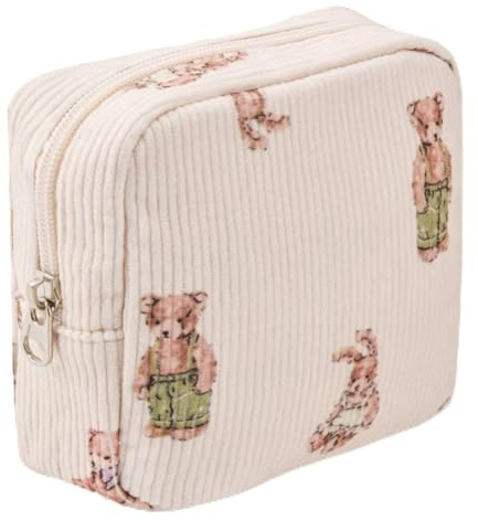MZLUWM Small Makeup Bag for Purse,Corduroy Cute Cosmetic bag for Purse,Portable Mini Makeup Bag,Travel Toiletry Small Makeup Pouch For Women,Mini Pouch Lipstick Cosmetic Accessories Organizer