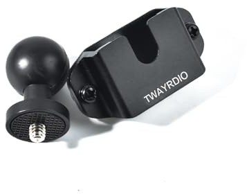 TWAYRDIO Handheld Radio/Mic Holder, Belt Clip Hanger Hook with 25mm/1 Ball Adapter Compatible with RAM Mounts B Size Double Socket Arm, for Walkie Talkies Two Way Radios Speaker Mics