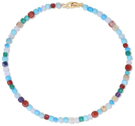 GAVU Damenschmuck Set Bunte Edelstein Perlenkette Armband für Frauen als Geschenk