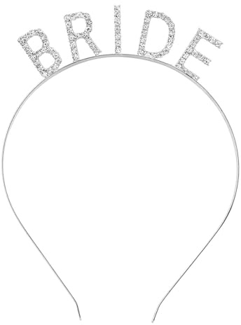 Élégant serre-tête de mariée – Serre-tête argenté avec strass pour femme pour mariage, enterrement de vie de jeune fille, anniversaire ou fête de mariage