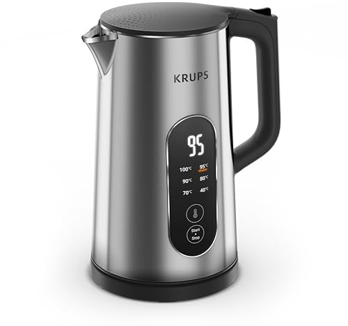 Krups Selection, Bouilloire électrique, 6températures, Affichage en temps réel, Maintien au chaud de 30minutes, BW871DF0, Métal