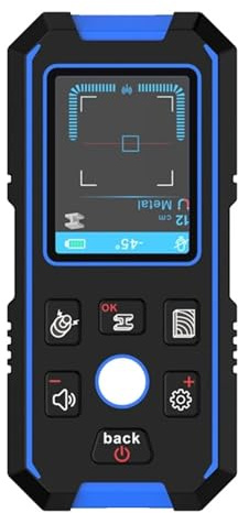 Rilevatore Tubi, Rilevatore di metalli scanner da parete for rilevare travetti in metallo, legno, cavi sotto tensione CA, rame