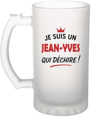 Verre à bière d'un Jean-Pierre qui déchire 2- Chope - Idée Verre à bière Personnalisable Cadeau Anniversaire Fête Original Famille Travail Départ Collègue Retraite Noël.
