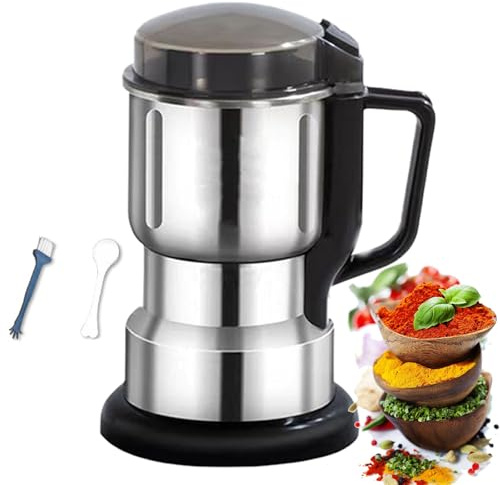 Molino de Café Eléctrico, 400W de Acero Inoxidable con Cúpula Transparente, 8 Cuchillas, Máquina Multifuncional Para Triturar, Fácil de Usar, Para Hierbas Secas, Maíz, Café
