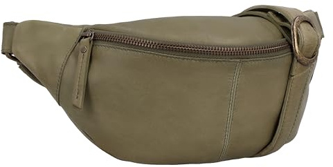 Gusti Leder Bauchtasche Cillian – Große Bauchtasche für Damen & Herren, Crossbody Bag aus Echtleder, Grün, Vintage Gürteltasche, Verstellbarer Gurt, elegant & vielseitig für Alltag & Reisen