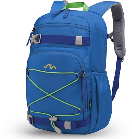 Mountaintop Barnryggsäck 15 l med bröstbälte – lätt skolryggsäck för pojkar och flickor, perfekt för skola och vandring (25 x 14 x 41 cm) – ergonomisk och andningsbar, 18l mörkblå, 18L