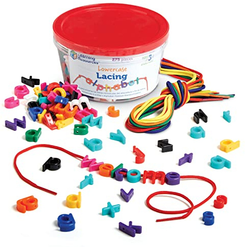 Learning Resources Juego para ensartar Las Letras minúsculas del Alfabeto