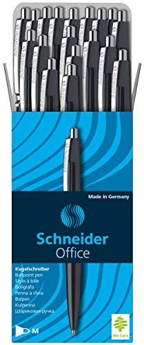 Schneider Office Kugelschreiber (Schreibfarbe: schwarz, Strichstärke M, dokumentenecht) 50er Packung schwarz