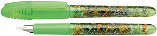 Schneider Schreibgeräte Füllhalter (Patronenfüllsystem) Zippi, M, grün-transparent mit Motiv Giraffen