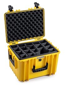B&W International Mehrzweckkoffer Outdoor Typ 5500 (PP.379) Gelb - mit variabler Facheinteilung - wasserdicht (IP67), staubdicht, schlagfest, extrem robust