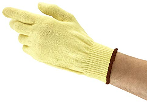 Neptune Kevlar Ansell HyFlex 70-205 Arbeitshandschuhe, Mechanikschutz, Schnittschutz, Industrie und Mechaniker Handschuhe, Montagehandschuh, Damen Herren, Gelb, Größe M (12 Paar)