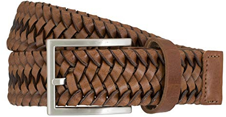 LLOYD Men's Belts Gürtel Herrengürtel Flechtgürtel Cognac 7587, Farbe:Braun, Länge:85