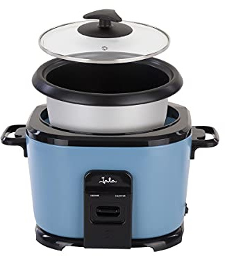 Jata AR395 - Arrocera con capacidad de 1,8 litros. Función de mantemiento de calor. Depósito de aluminio extraíble. Fácil limpieza. Incluye jarra medidora y espátula. 700 W de potencia.