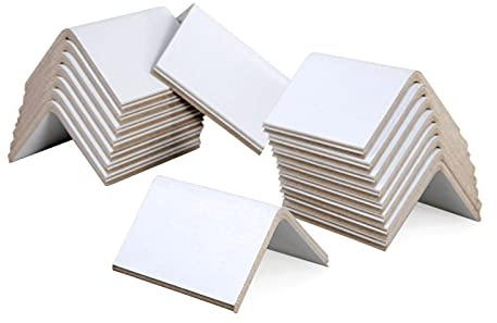 IDL Packaging Cardboard Edge Protectors 2 x 2 x 3, Pack of 50, White, 0.160 Thick - Reinforced V-Board Edge Guards for Pallets - Heavy-Duty Cardboard Corners for Shipping