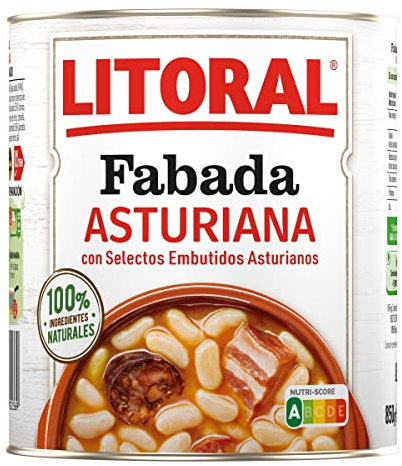 LITORAL Fabada Asturiana - Plato Preparado Sin Gluten - 850g