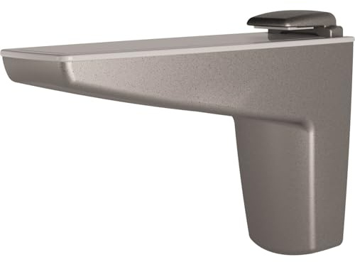 Tablar-Klemmträger Moon S, Materialstärke 4-25 mm, silber metallic